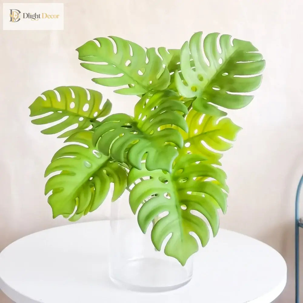 Dlight Decor 43cm Monstera Turtle Leaf Palm Branch for Home and Garden Decor