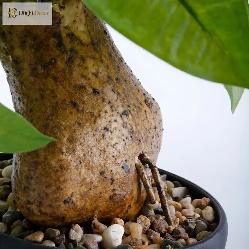 Dlight Decor 43cm Potted Monstera Money Tree for Home and Garden Decor