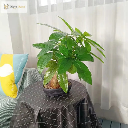 Dlight Decor 43cm Potted Monstera Money Tree for Home and Garden Decor