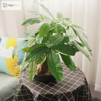 Dlight Decor 43cm Potted Monstera Money Tree for Home and Garden Decor