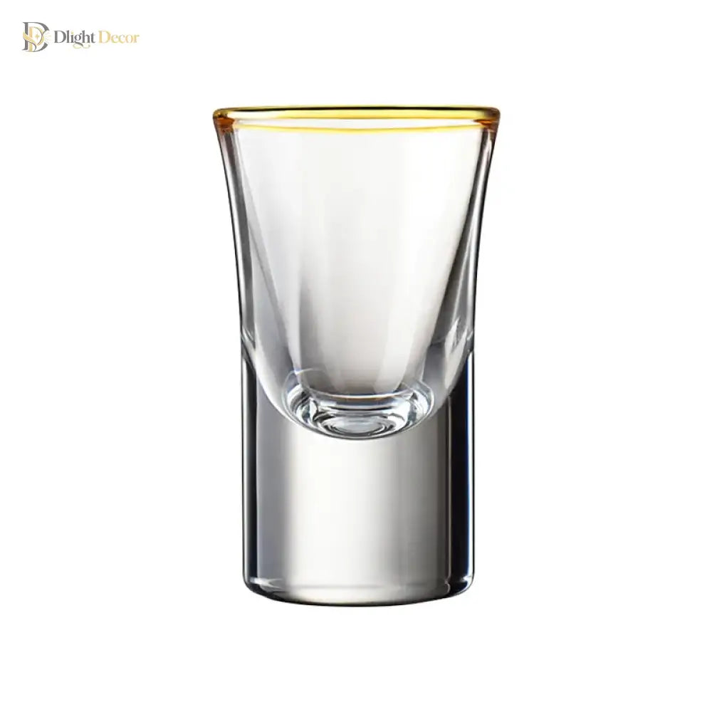 Dlight Decor 6pc Gold Rim Spirits Glass Set – Gilt Small Wine &amp; Baijiu Cups