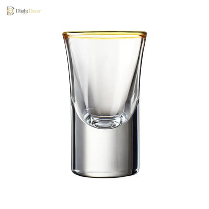 Dlight Decor 6pc Gold Rim Spirits Glass Set – Gilt Small Wine &amp; Baijiu Cups