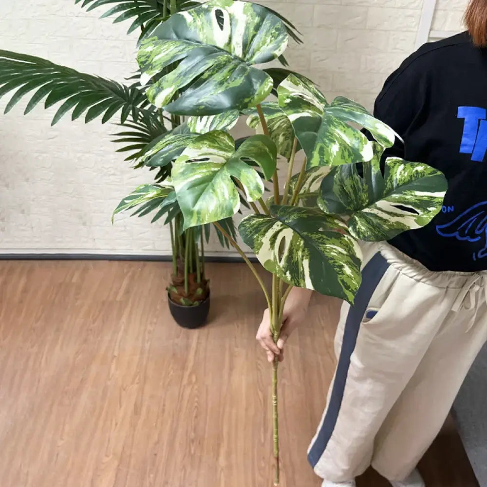 Dlight Decor 90cm Monstera Branch with Tropical Turtle Leaves