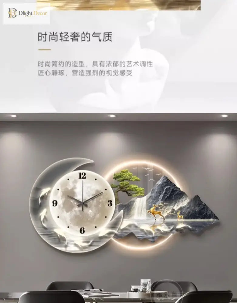 Dlight Decor Nordic Clock Wall Art for Modern Homes