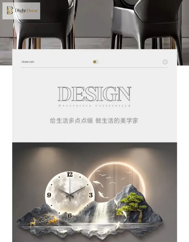 Dlight Decor Nordic Clock Wall Art for Modern Homes
