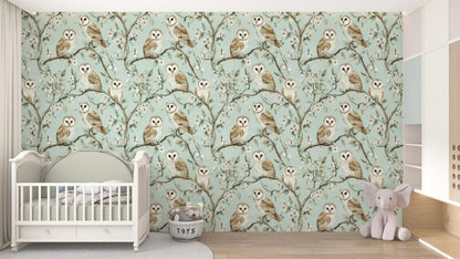 Enchanted Owl Grove Wallpaper