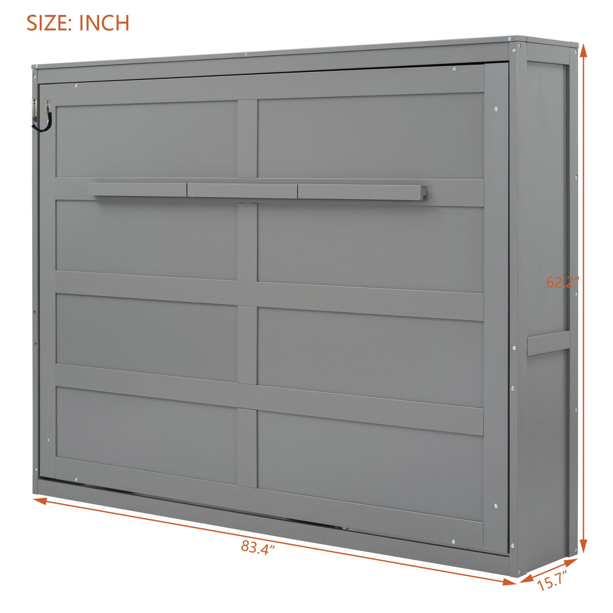 Full Size Gray Murphy Bed Wall Bed - Space Saving Solution