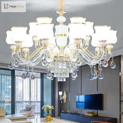 Elegant Crystal European Chandelier | Dining Room Lighting