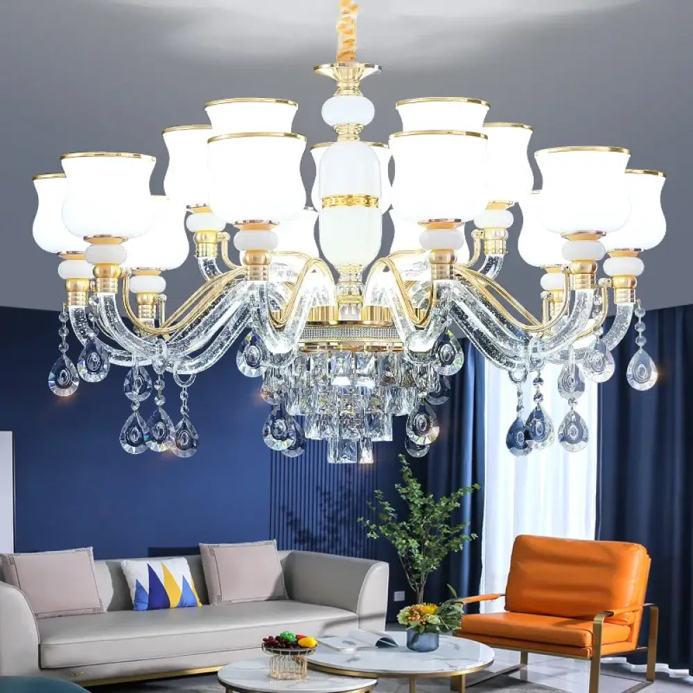 Elegant Crystal European Chandelier | Dining Room Lighting