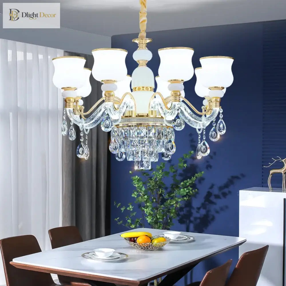 Elegant Crystal European Chandelier | Dining Room Lighting