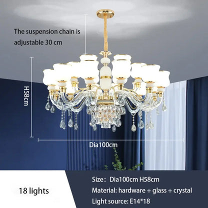 Elegant Crystal European Chandelier | Dining Room Lighting