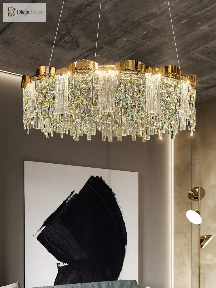 Elegant Modern Crystal Chandelier | Dining Room Lighting