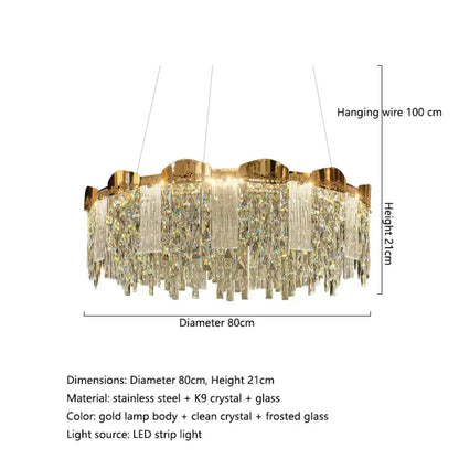Elegant Modern Crystal Chandelier | Dining Room Lighting