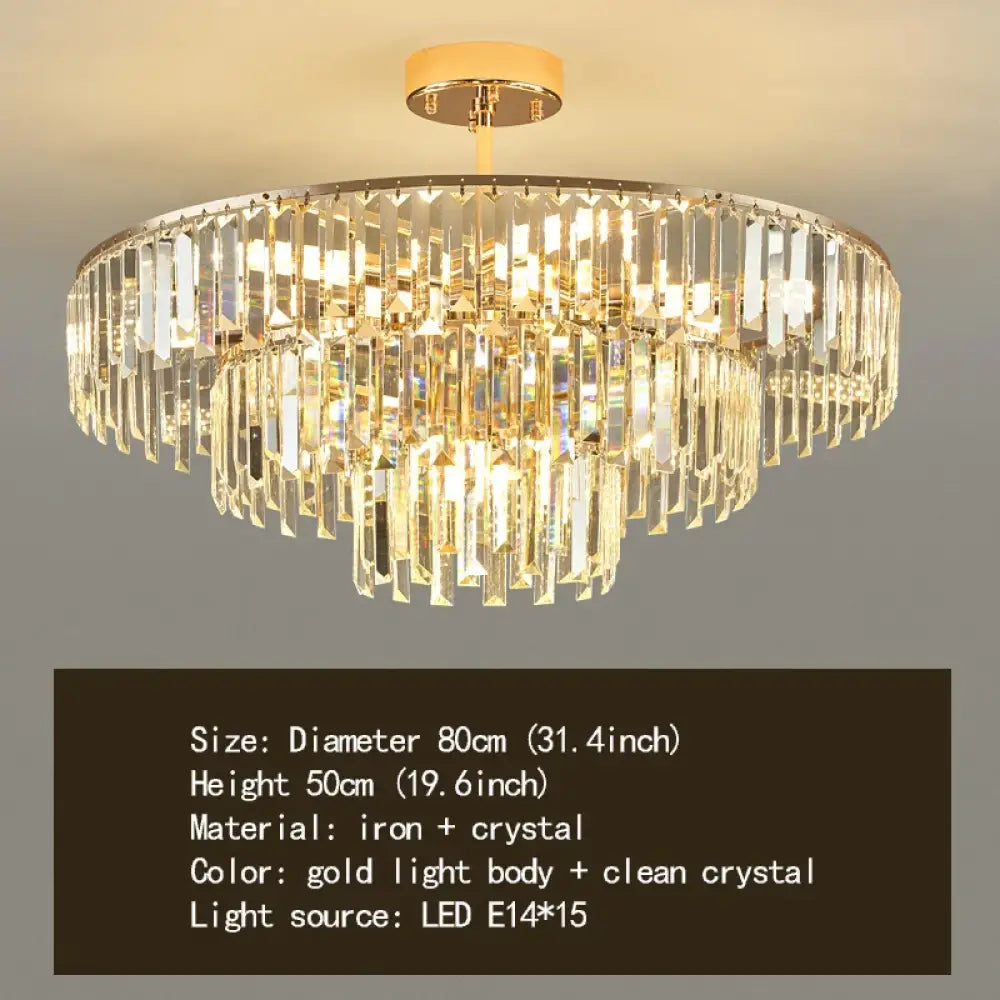 Elegant Modern Crystal Gold Chandelier | Bedroom Lighting