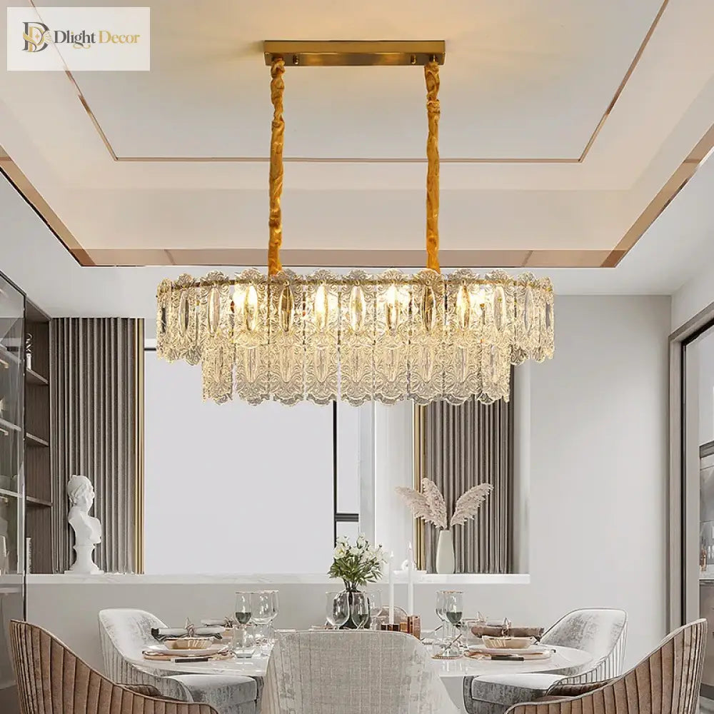Elegant Modern Glass Chandelier | Dining Room Lighting