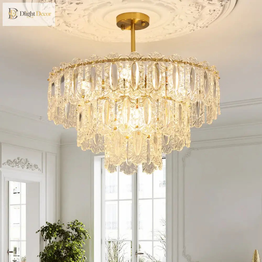 Elegant Modern Glass Chandelier | Dining Room Lighting