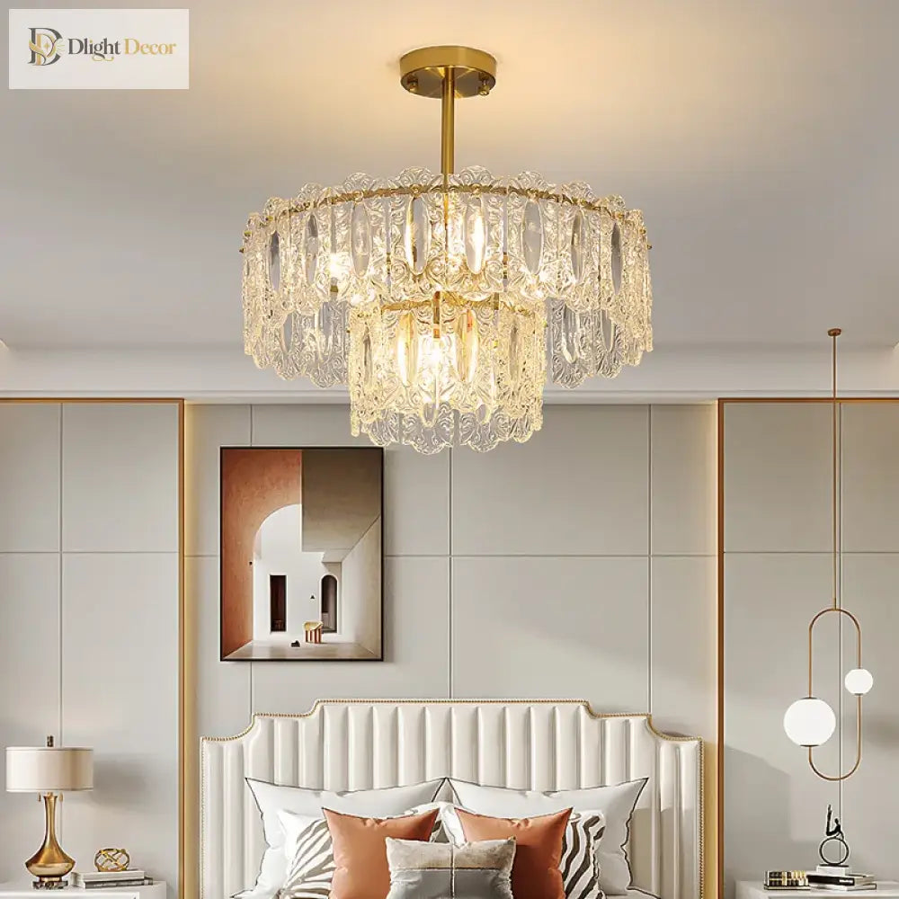 Elegant Modern Glass Chandelier | Dining Room Lighting