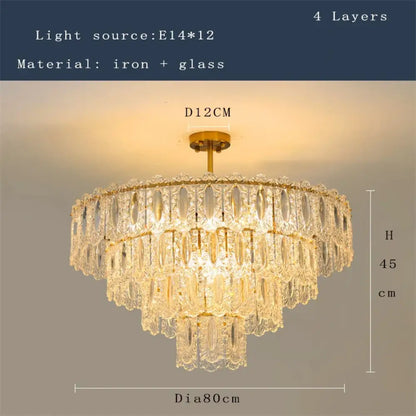 Elegant Modern Glass Chandelier | Dining Room Lighting