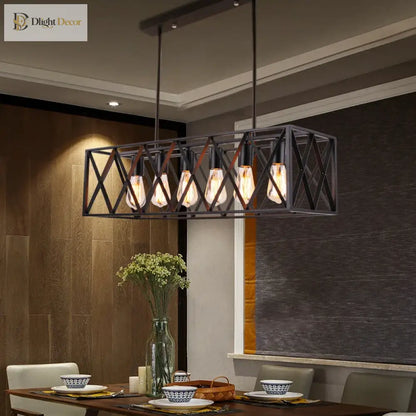 Elena Industrial Retro Chandelier | Dining Room Lighting