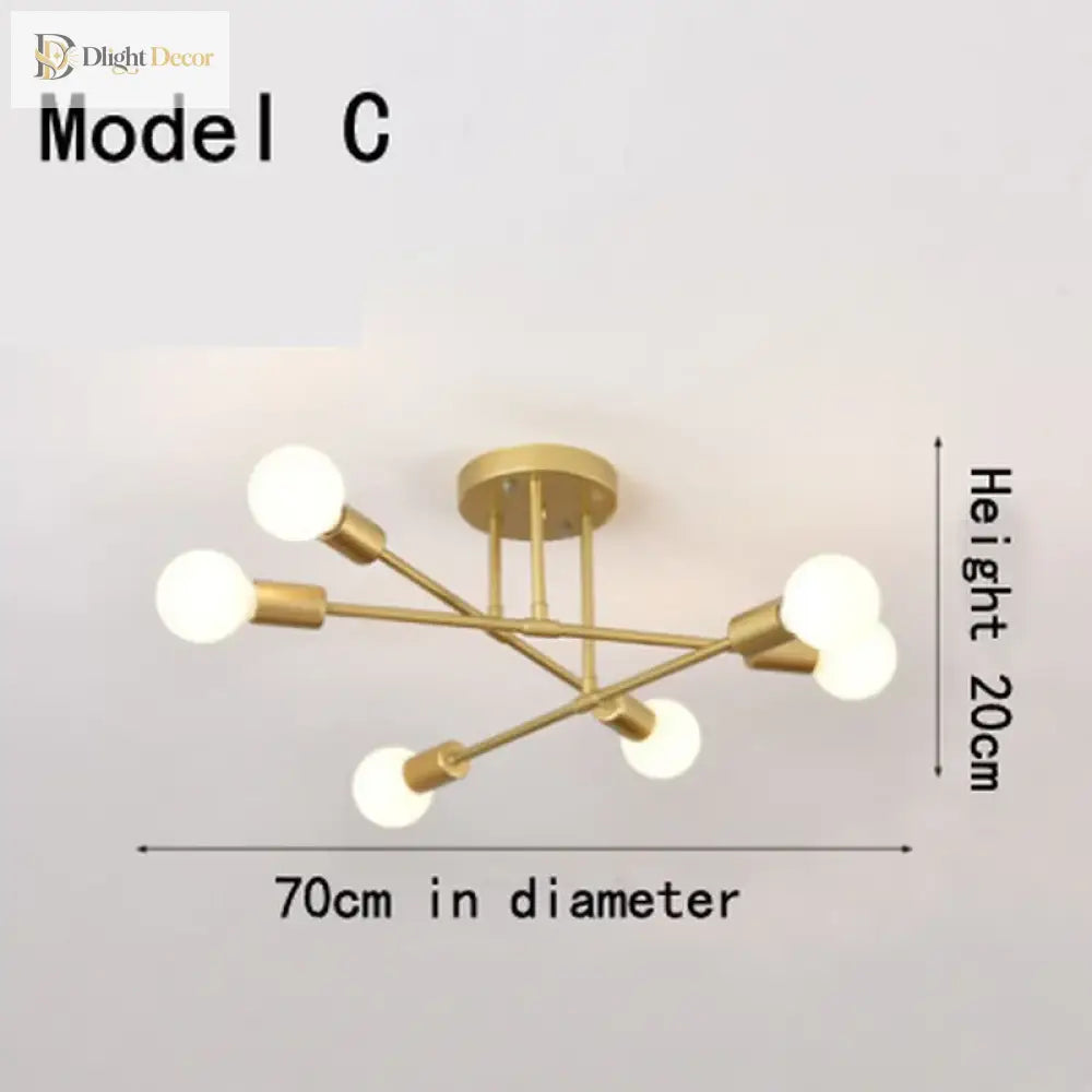 Eva Gold Ceiling Light | Modern Interior Home Lighting