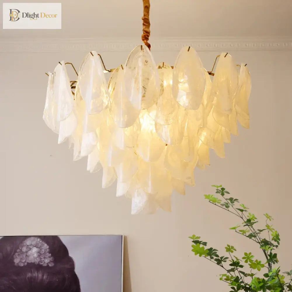 French Retro Glass Chandelier | Dining Room Home Lighting