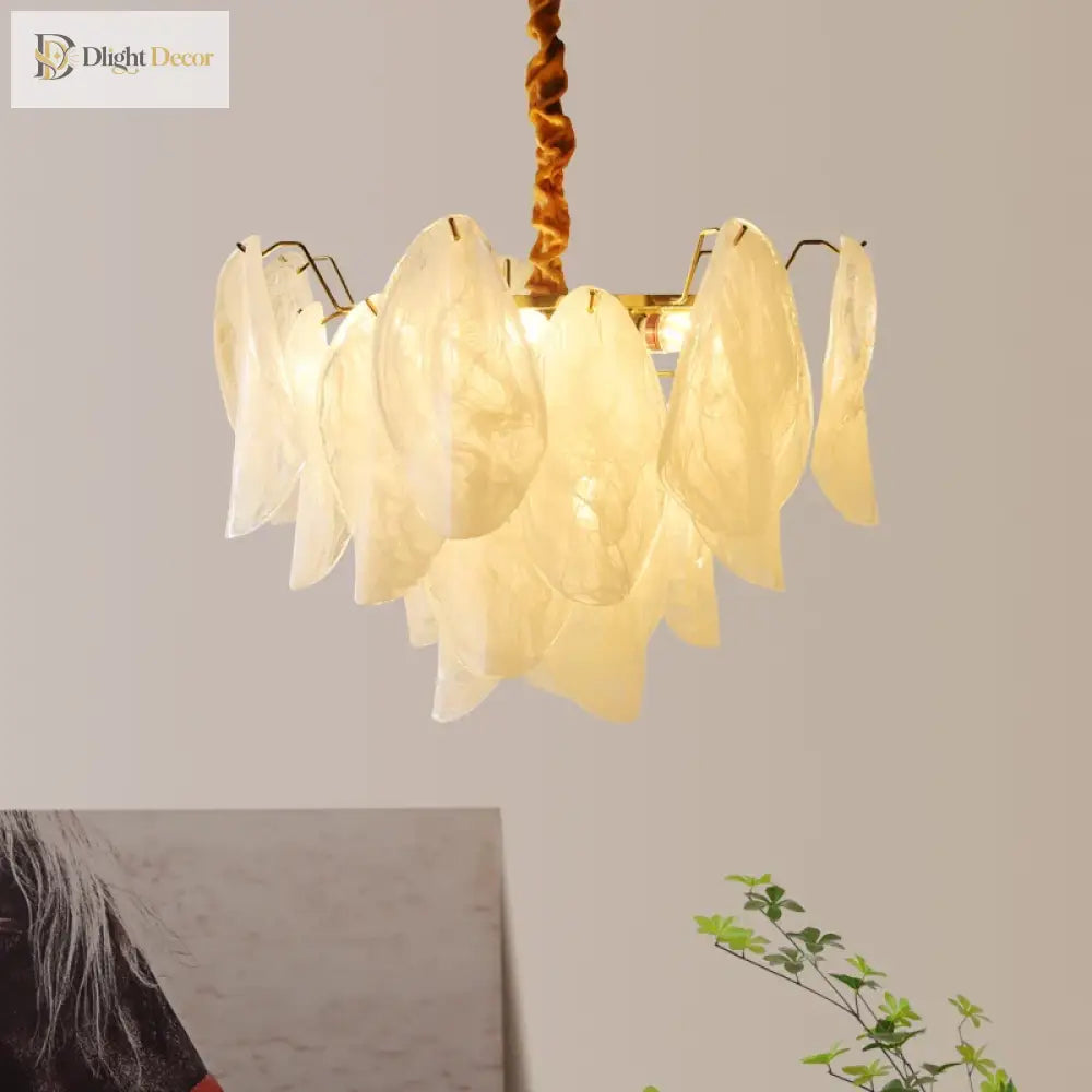 French Retro Glass Chandelier | Dining Room Home Lighting