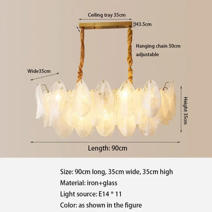 French Retro Glass Chandelier | Dining Room Home Lighting