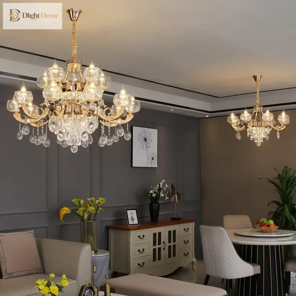 Grand Crystal Chandelier | Modern Dining Room Lighting
