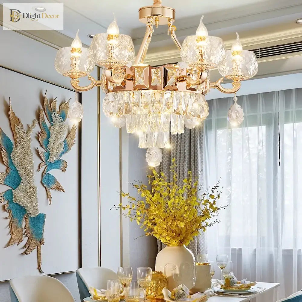Grand Crystal Chandelier | Modern Dining Room Lighting