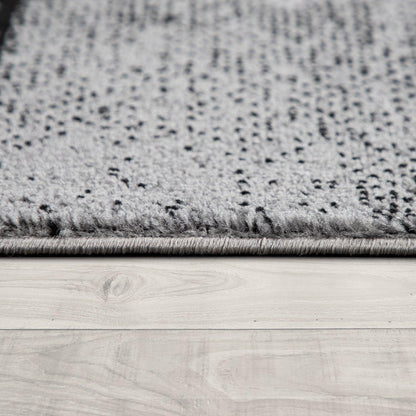 Grey Black Area Rug Mondial with Abstract Paint Effect