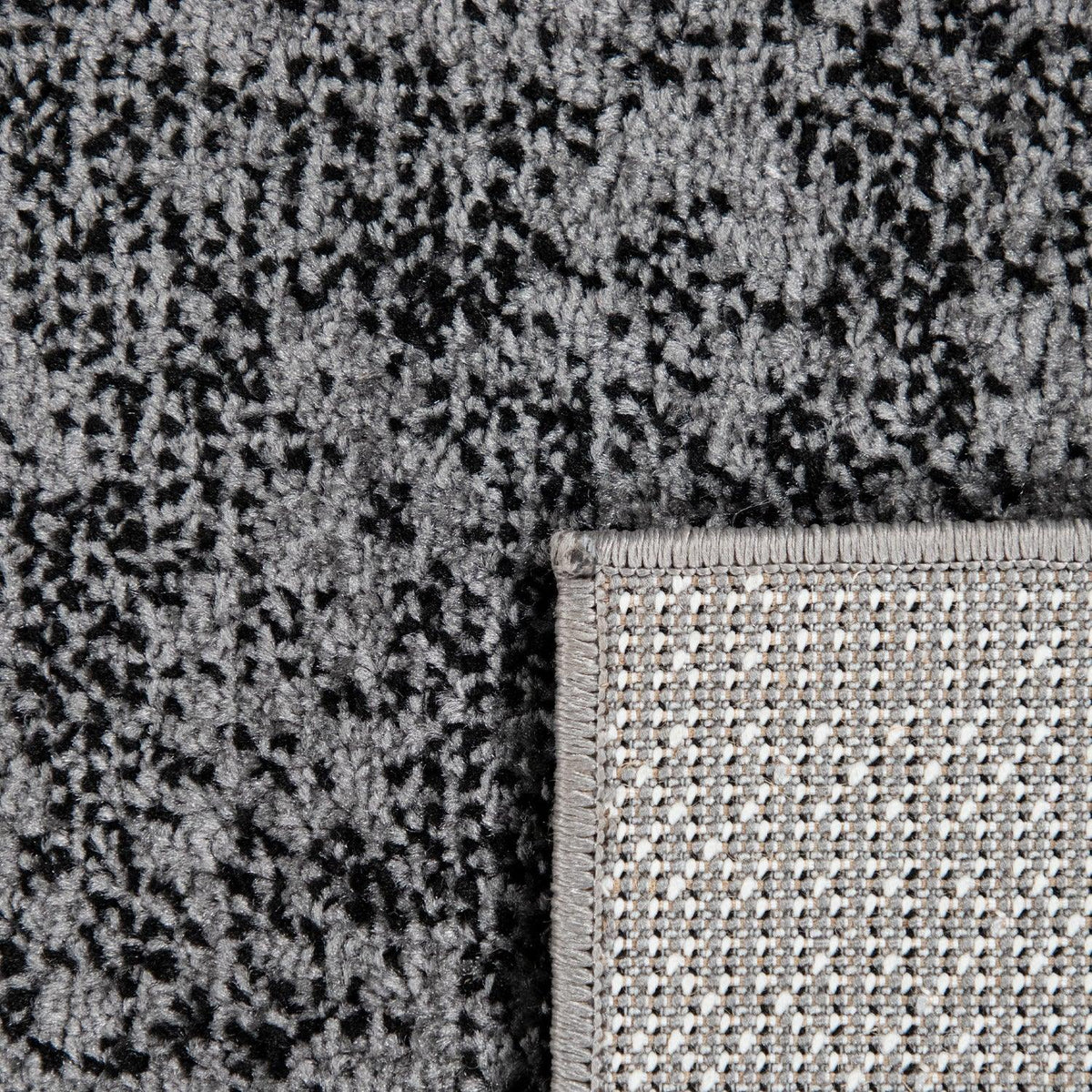 Grey Black Area Rug Mondial with Abstract Paint Effect