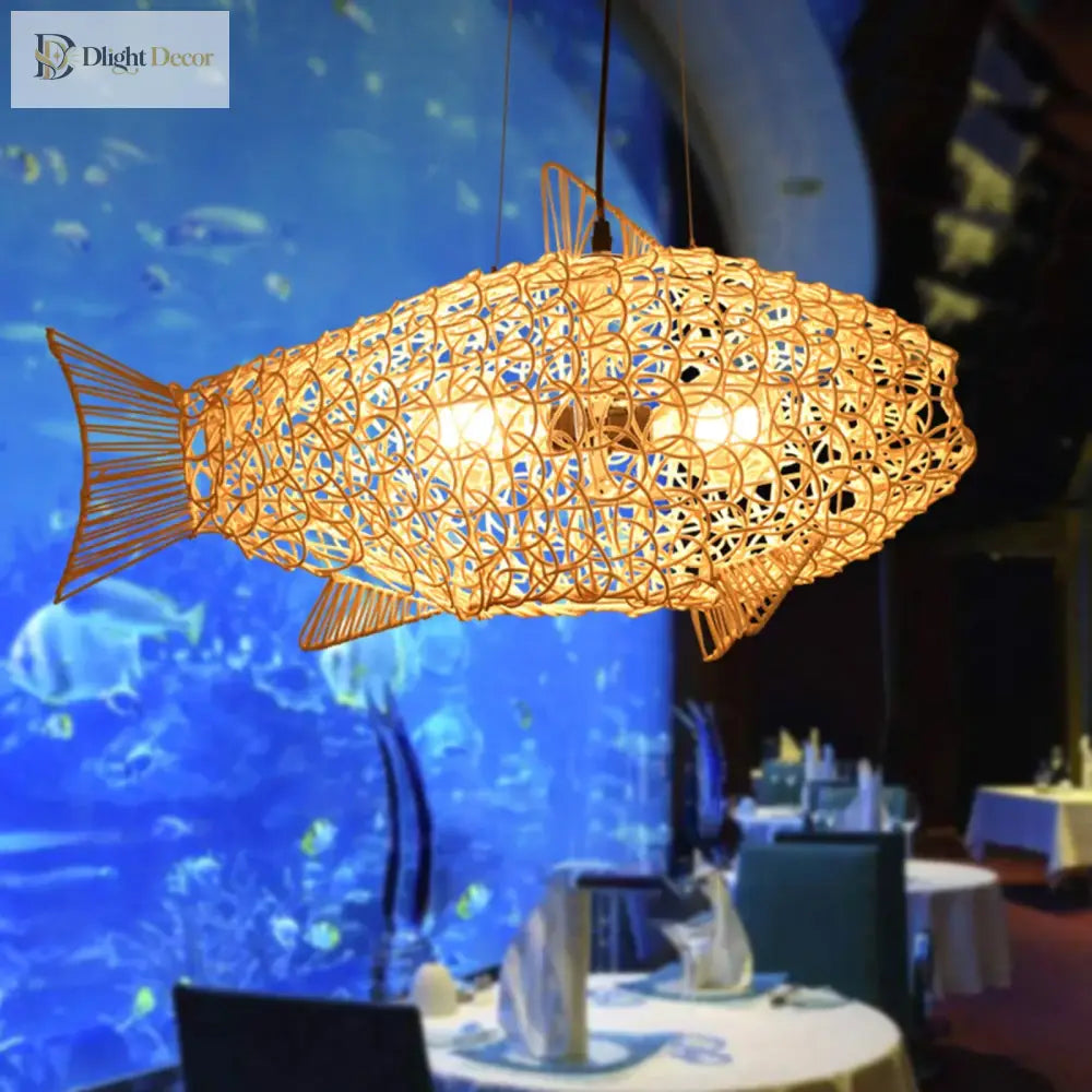 Hand Rattan Pendant Light | Modern Dining Room Lighting