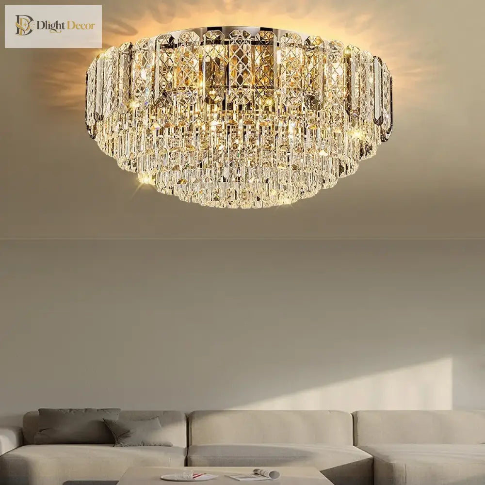 High Crystal Chandelier | Modern Dining Room Lighting