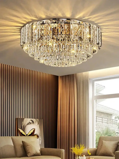 High Crystal Chandelier | Modern Dining Room Lighting