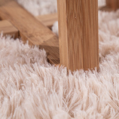 Solid Shag Rug Silky Soft &amp; Fluffy In Cream