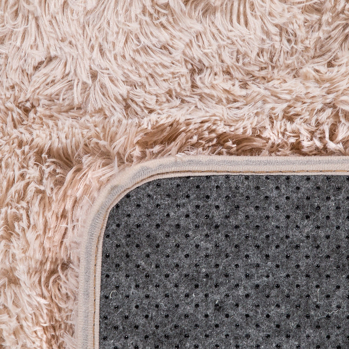 Solid Shag Rug Silky Soft &amp; Fluffy In Cream