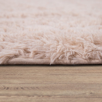 Solid Shag Rug Silky Soft &amp; Fluffy In Cream