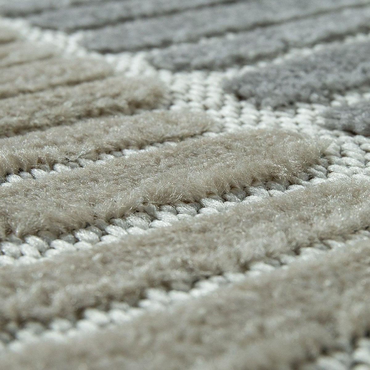 In- &amp; Outdoor Rug Marrakesh Carved Design - Brown Blue