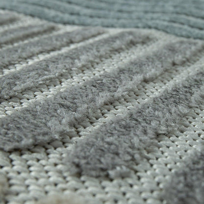 In- &amp; Outdoor Rug Marrakesh Carved Design - Brown Blue