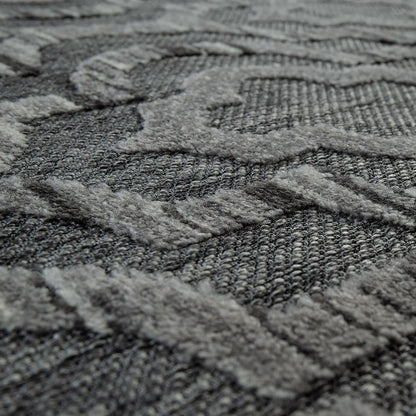 In- &amp; Outdoor Rug Marrakesh Moroccan Ornaments - Dark Grey