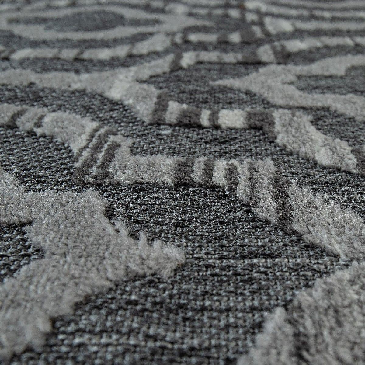 In- &amp; Outdoor Rug Marrakesh Moroccan Ornaments - Dark Grey