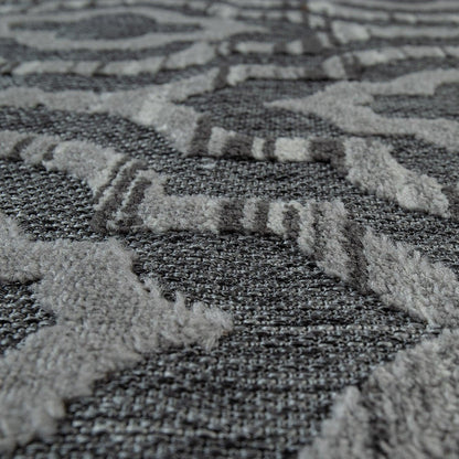 In- &amp; Outdoor Rug Marrakesh Moroccan Ornaments - Dark Grey