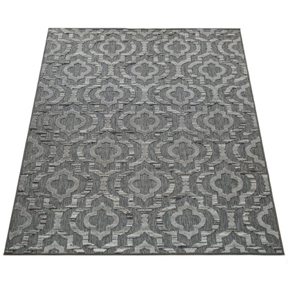 In- &amp; Outdoor Rug Marrakesh Moroccan Ornaments - Dark Grey