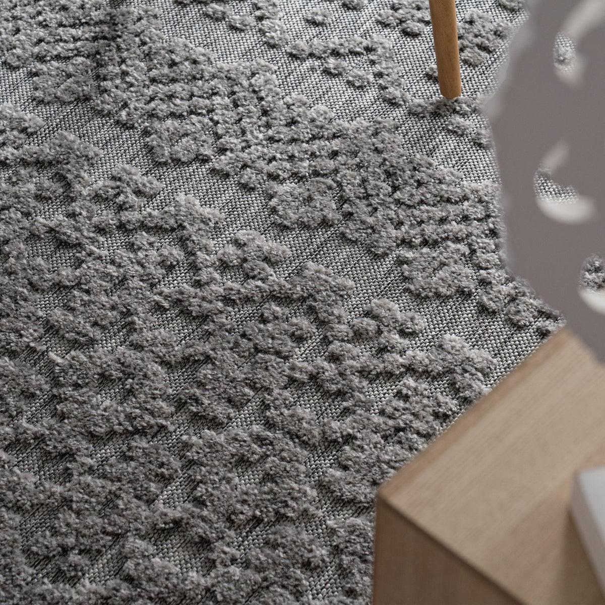 In- &amp; Outdoor Rug Marrakesh High/Low Effect Trellis in Anthracite