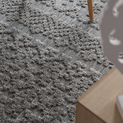 In- &amp; Outdoor Rug Marrakesh High/Low Effect Trellis in Anthracite