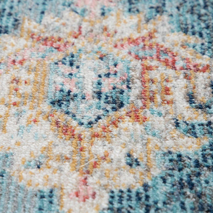 Indoor &amp; Outdoor Rug For Patio, Oriental Look In Blue