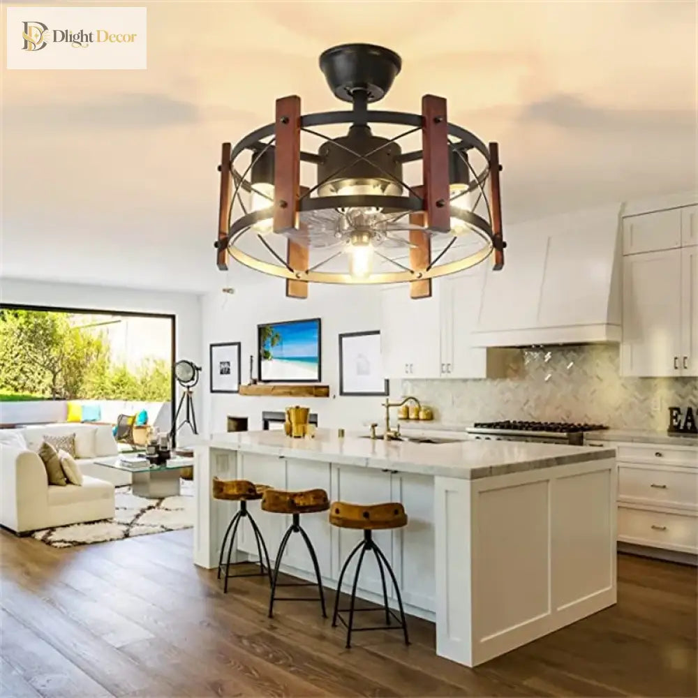 Industrial Ceiling Fan Light | Dining Room Home Lighting