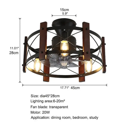 Industrial Ceiling Fan Light | Dining Room Home Lighting