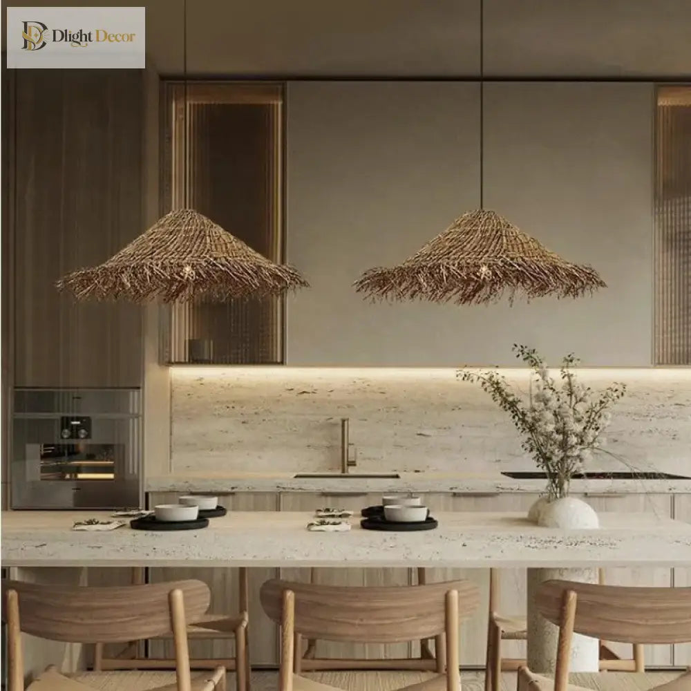 Kaia Rattan Pendant Light | Modern Dining Room Lighting