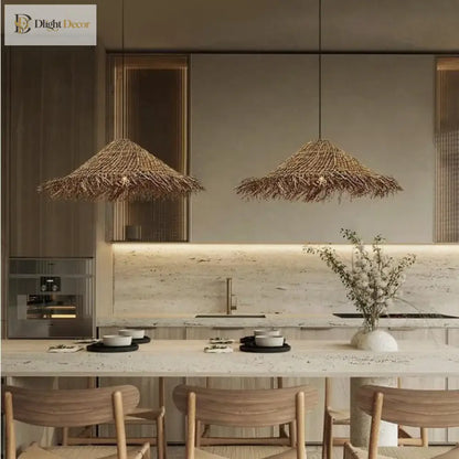Kaia Rattan Pendant Light | Modern Dining Room Lighting